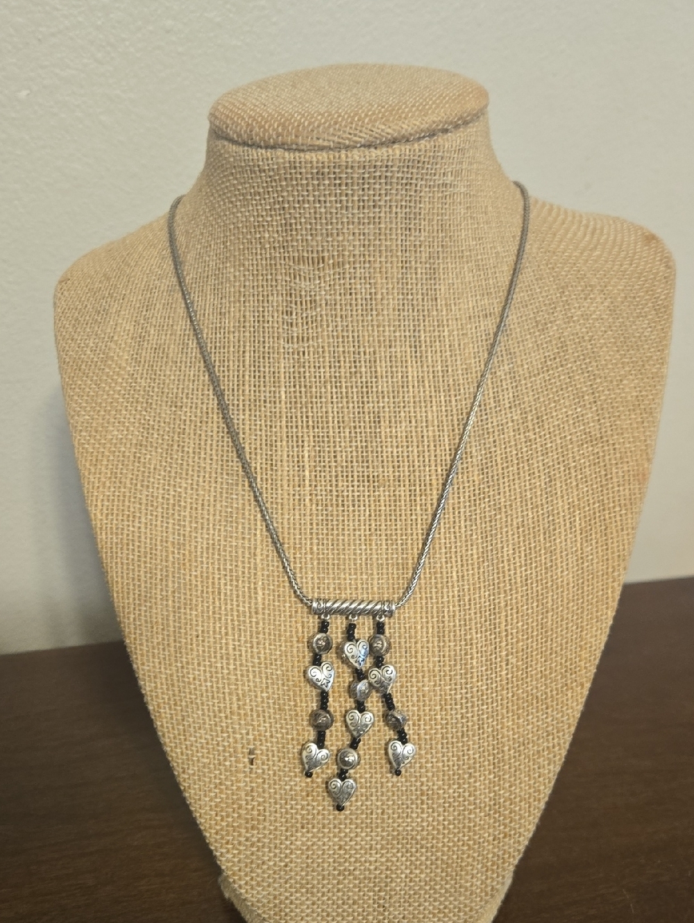 Brighton Silver Heart Drop Pendant Necklace - Women Jewelry